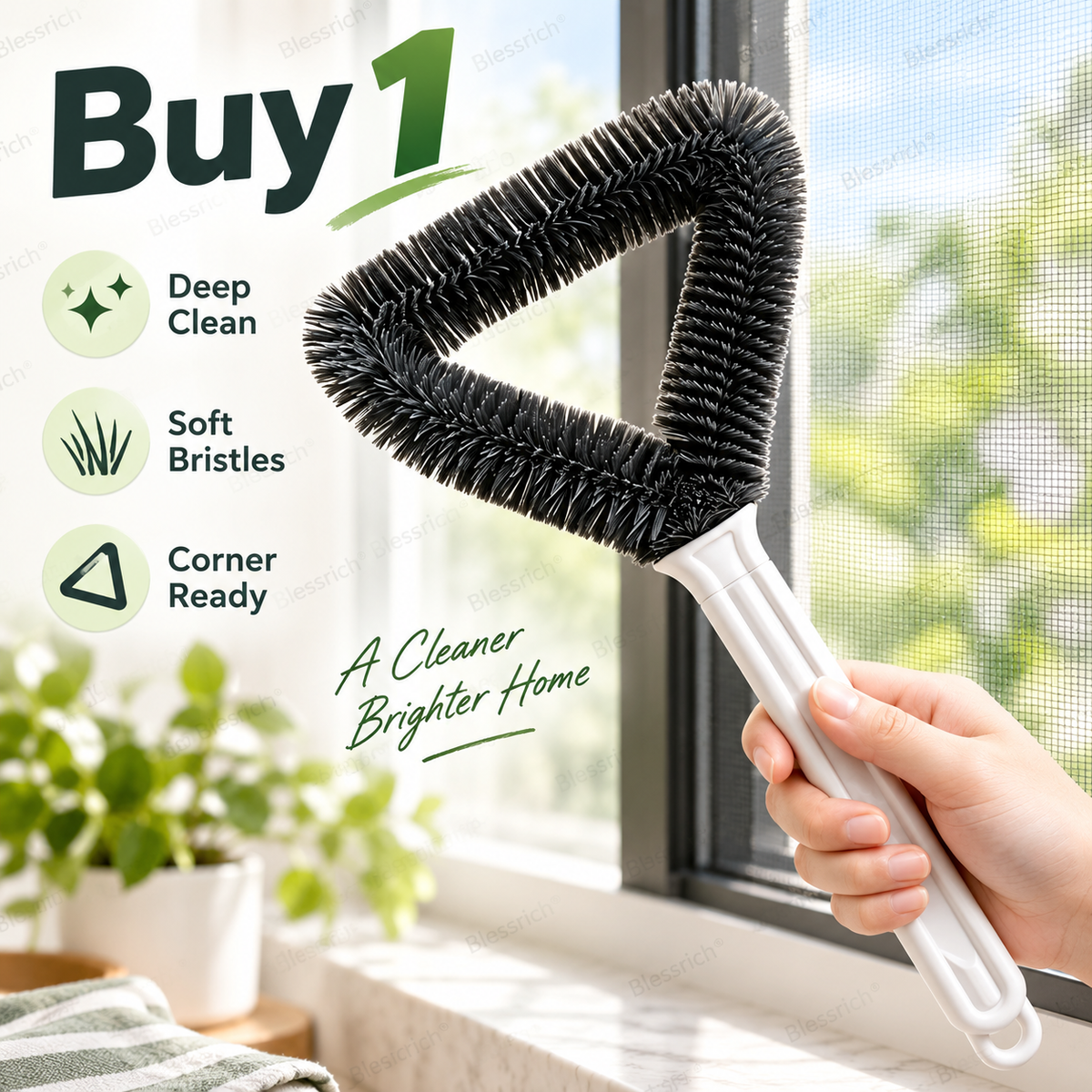 🧹 Triangle Window Screen Cleaning Brush - Corner & Track Duster 🪟