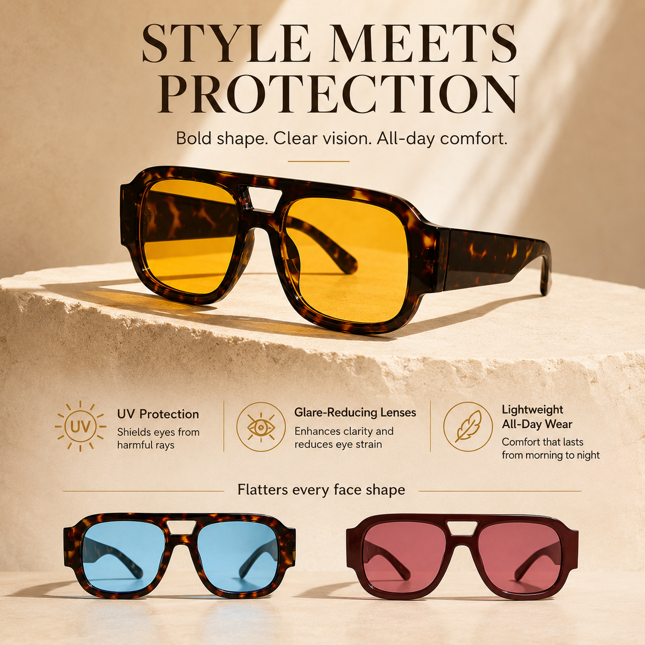 ☀️ Everyday Stylish Rectangle Sunglasses