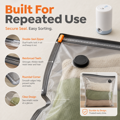🚀 Wireless Compression Bags with Mini Pump – Save 70% Space 🧳✨