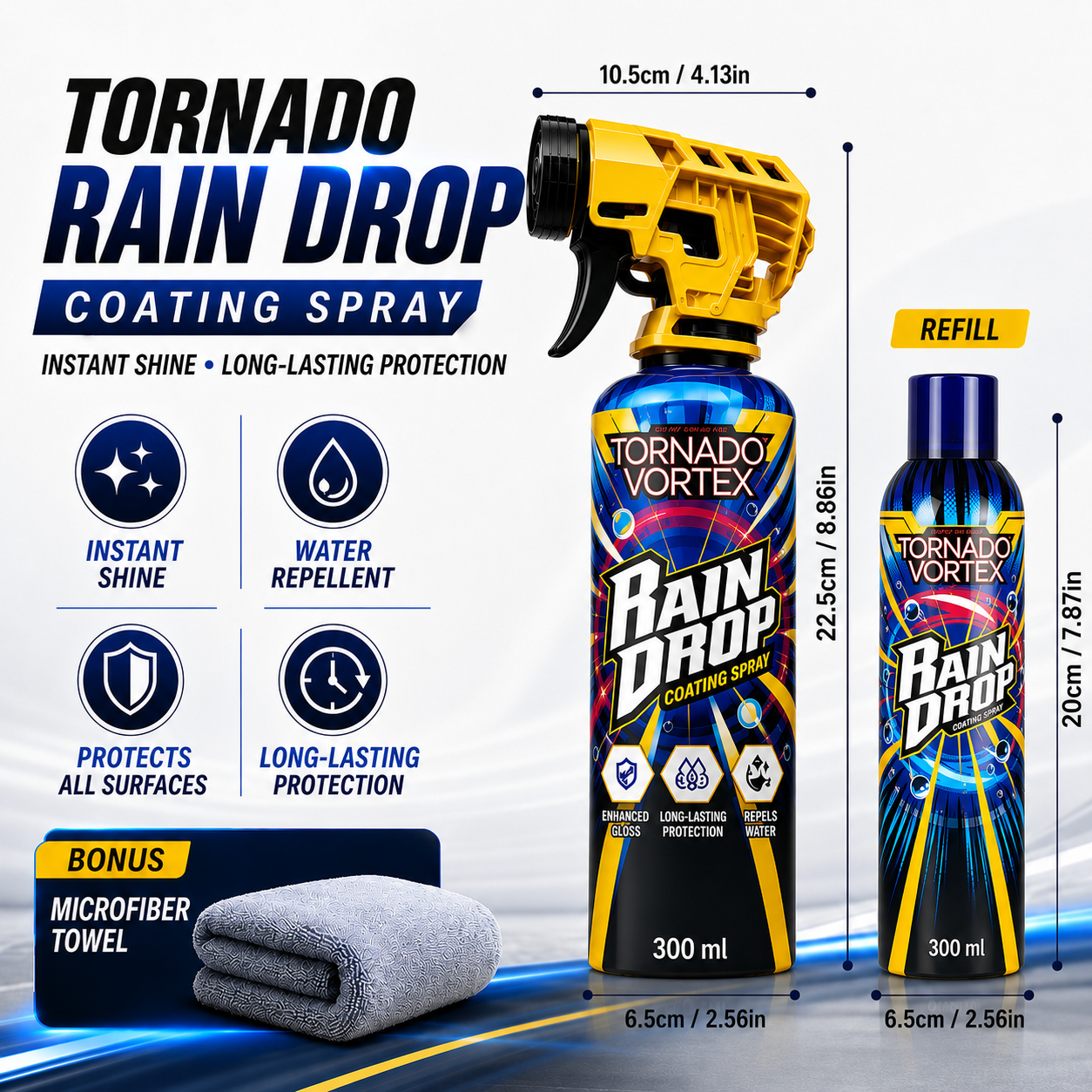 🚗 Instant Water-Repellent Coating Spray Quick Car Paint Gloss Detailing Protection 💧
