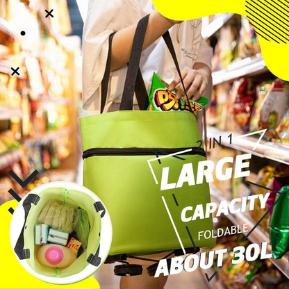 ⏰2-in-1 Foldable Shopping Cart
