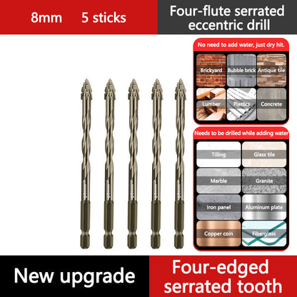 🔥 4PCS Eccentric Spiral Drill Bit Set – Deep Hole Drilling for Wood, Metal & Concrete ⚙️