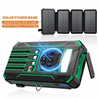☀️ 50% OFF Solar Power Bank – Wireless Charging & Multi-Device Output