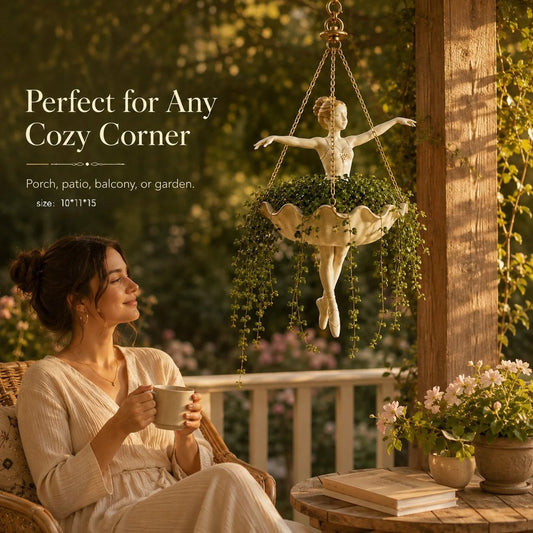 💃 Ballet Dancer Hanging Planter– 🌿Elegant Garden Decor for Porch & Patio