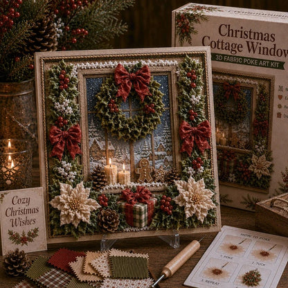 🎄3D Christmas Fabric Poke Art Kit – DIY Holiday Craft for Adults & Beginners