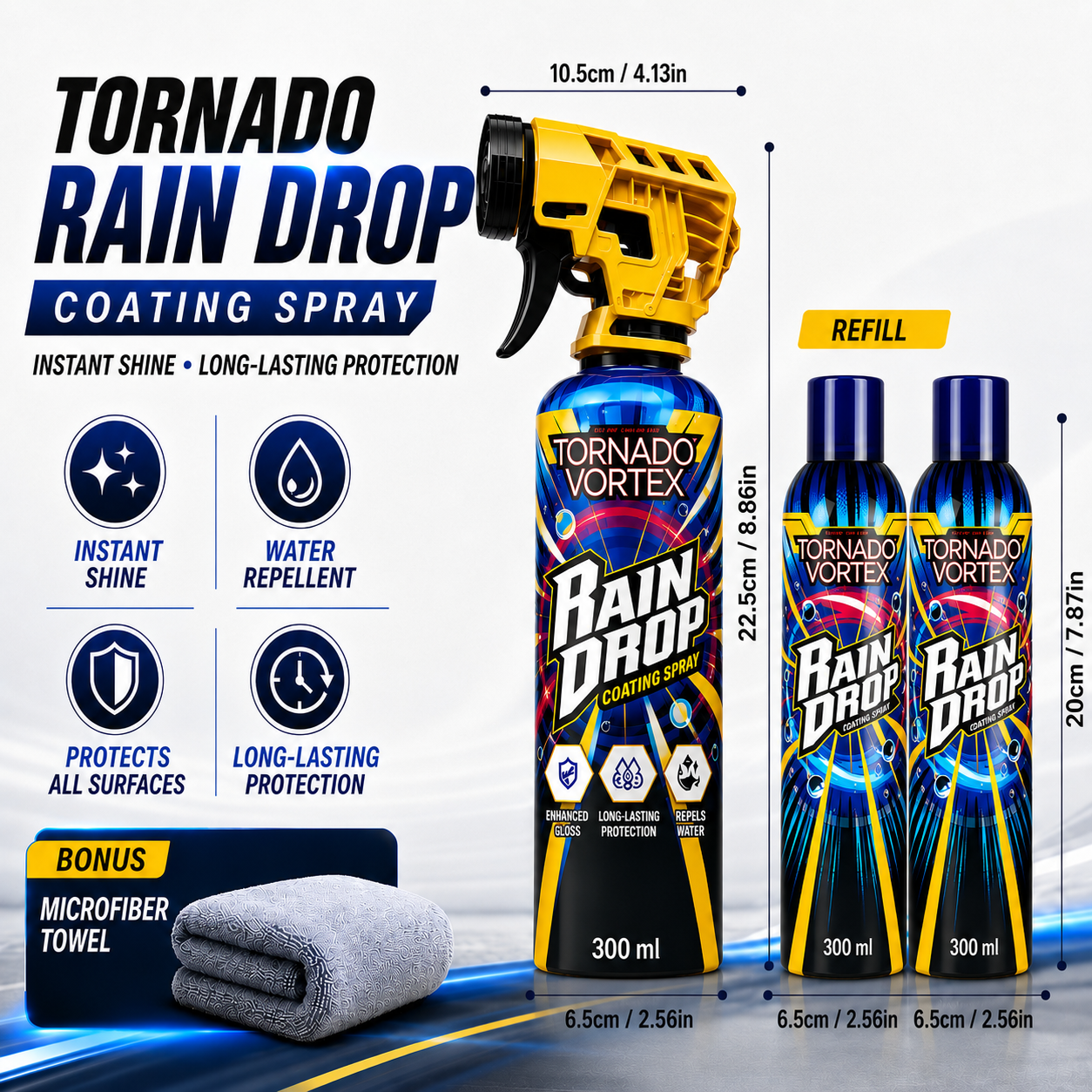 🚗 Instant Water-Repellent Coating Spray Quick Car Paint Gloss Detailing Protection 💧