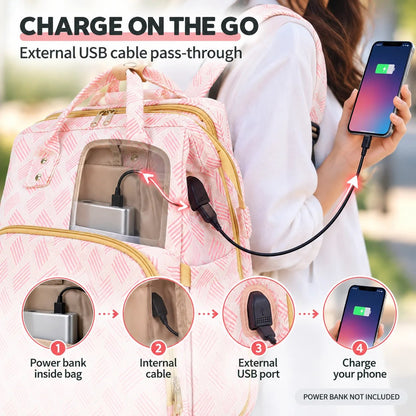 🎒 Diaper Bag Backpack with Changing Mat & Insulated Pockets 🍼