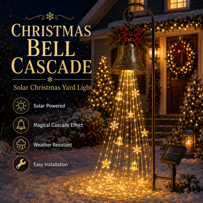 🔔 Solar Christmas Bell Cascade Yard Light with Warm LEDs ✨