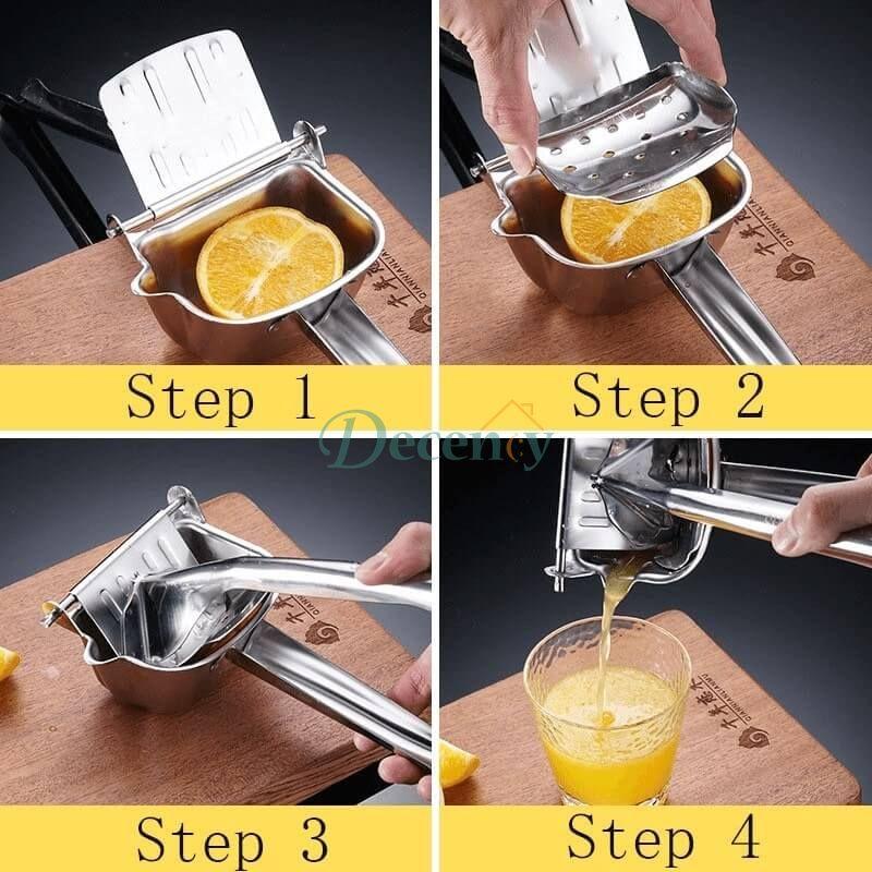 🍊 Easy-Press Stainless Steel Citrus Juicer | No Plug, Less Effort, Fresh Juice