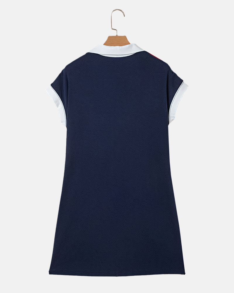 ✨ Women’s Striped Zip-Front Mini Dress with Pockets | Soft Stretch Cotton Summer Dress