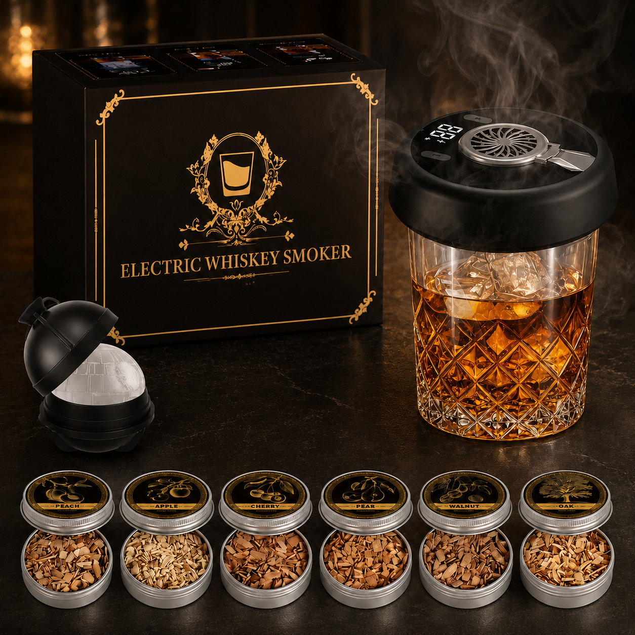 ✨ Electric Aroma Infuser Kit – Whiskey & Cocktail Wood Smoke Infuser