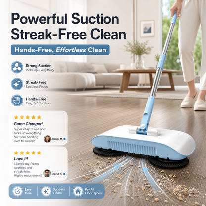 🧹 Manual Push Sweeper Mop – No-Charge Hard Floor Cleaning Tool