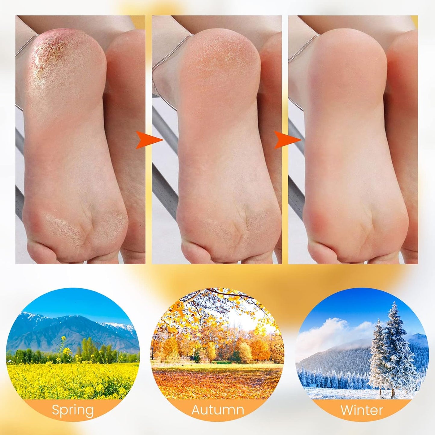 💗3-Pack Reusable Moisturizing Silicone Foot Mask Socks