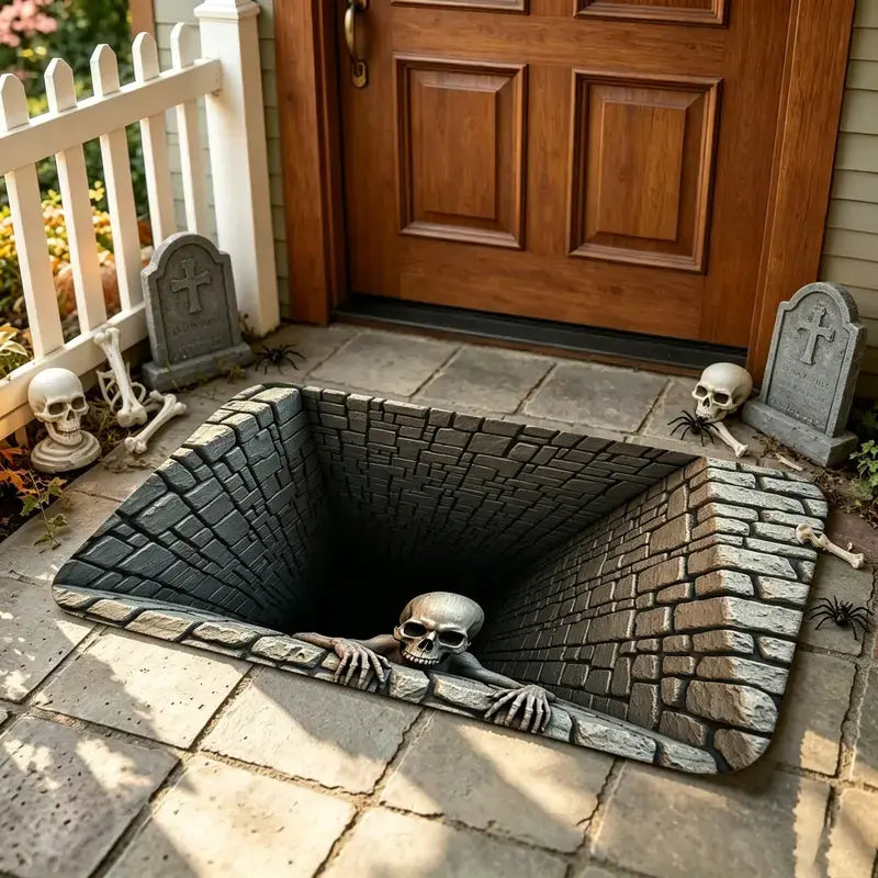 🎃 50% OFF Halloween 3D Optical Illusion Mat – Make Guests Look Twice