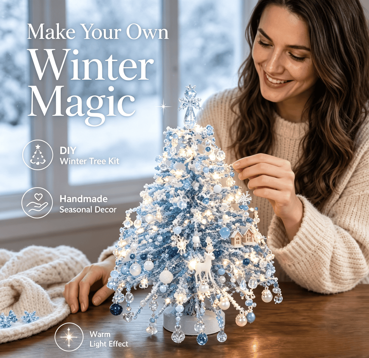 🎄 DIY Beaded Christmas Tree Kit – Handmade Holiday Craft
