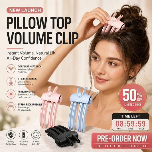 🥳2026 HOT SALE🥳💞50K+ SOLD!💨⛲50% OFF! Wireless Heated Root Lift Clip – Salon‑style crown volume for fine, flat hair. No backcombing, no damage – just clip, heat & go! 🌀✨