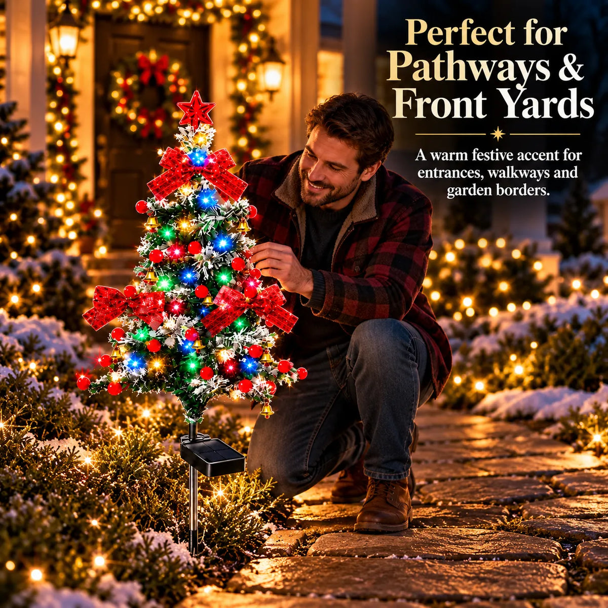 🔥 Solar Cedar Christmas Tree Lights| Festive Outdoor Holiday Decor