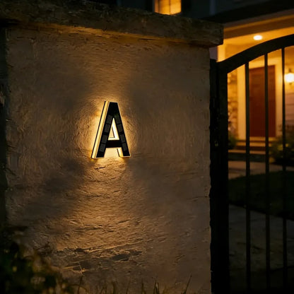 💡 Modern Solar Backlit Illuminated House Numbers | Wireless Dusk-to-Dawn Address Plaque 🏡