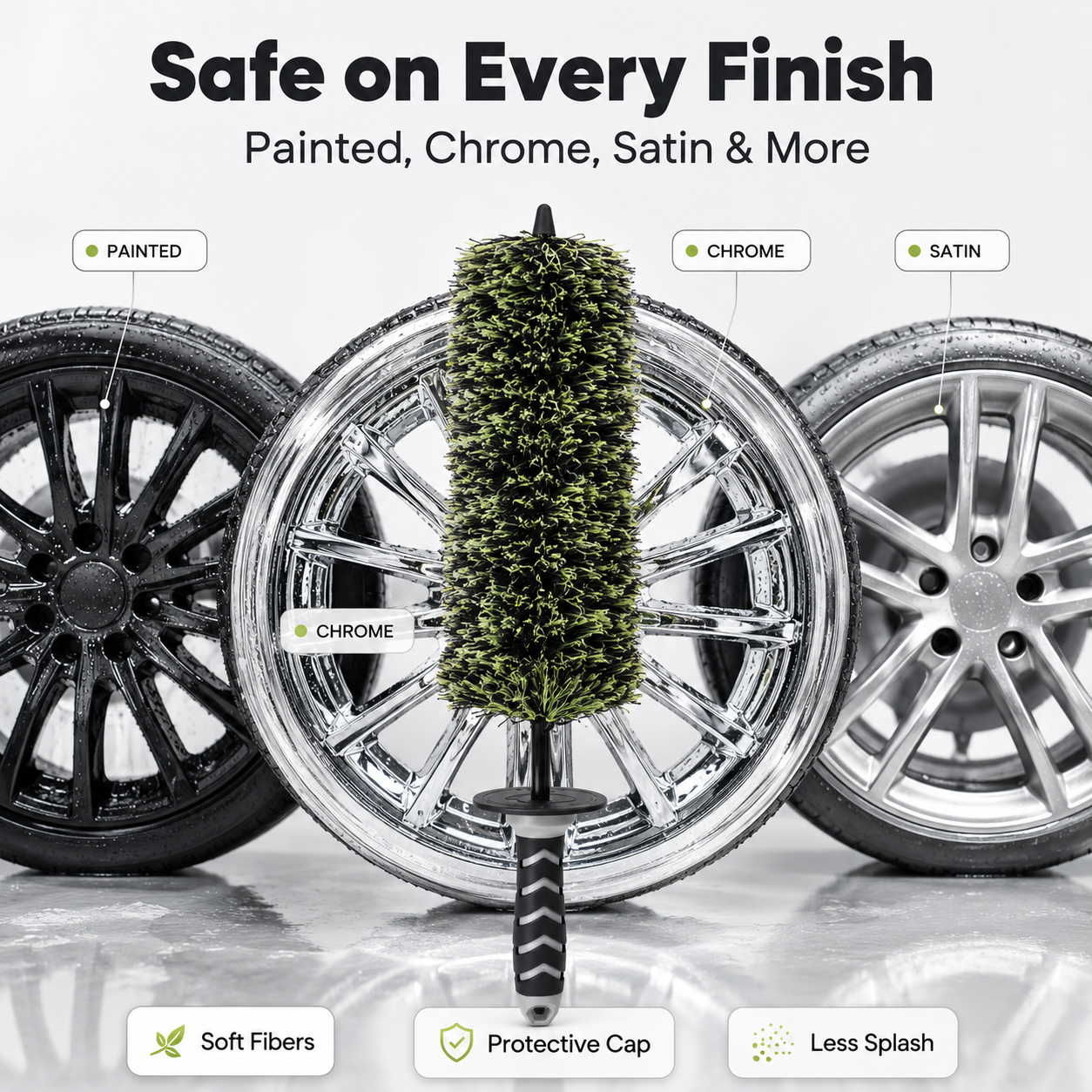 🚗 DeepReach™ Wheel Barrel Cleaning Brush – 17"+ Flexible Low-Splash Detail Brush