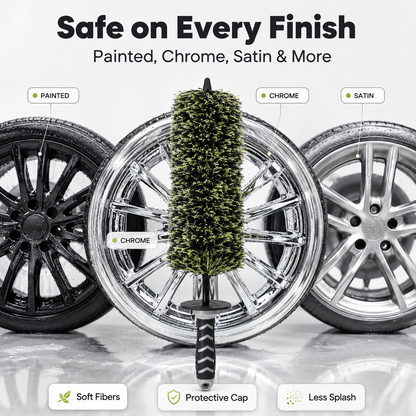 🚗 DeepReach™ Wheel Barrel Cleaning Brush – 17"+ Flexible Low-Splash Detail Brush