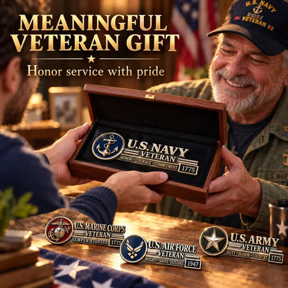 🎖️ Veteran Pride 3D Metal Car Emblem – Military Service Tribute Badge 🚗