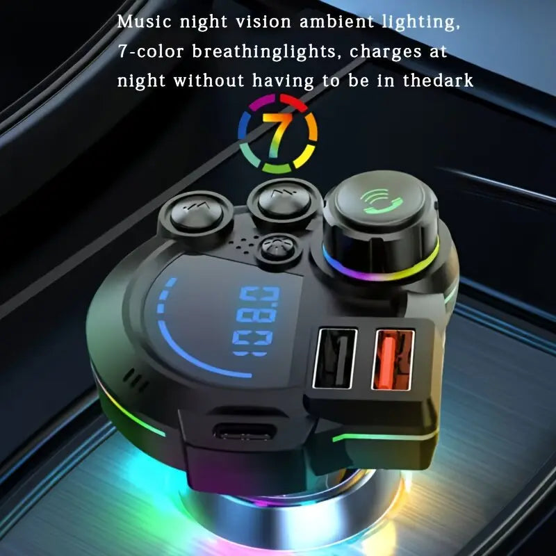 📻🚗 Universal Dual-Port Car FM Bluetooth Transmitter – Wireless Music, Hands-Free Calling & Dual USB Charger 🔌