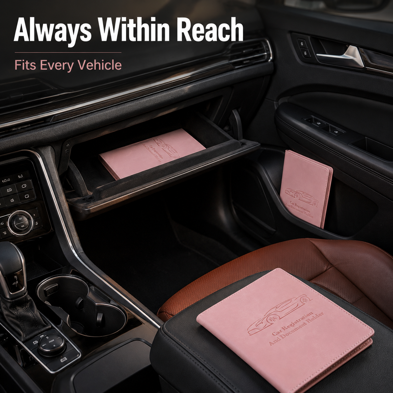 🚗 Premium Car Document Organizer – PU Leather Registration & Insurance Holder