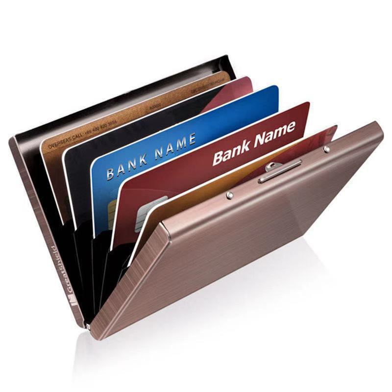 💳 Stainless Steel RFID-Blocking Card Holder – Slim 6-Slot Security Wallet ✨