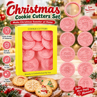 🔥HOT SALE 49% OFF🎄 Festive 3D Christmas Cookie Stamp and Baking Mold 🍪