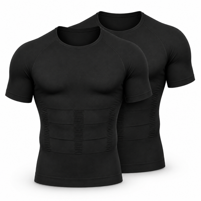 Men’s Compression Shaping Shirt – Short Sleeve Slim Fit Top