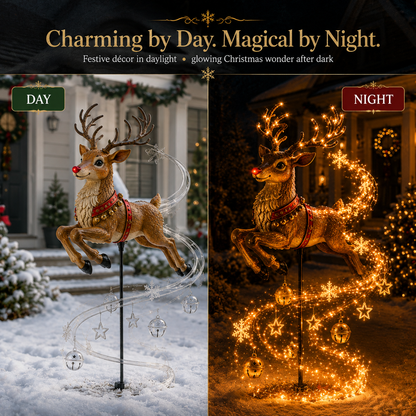 🎅Christmas Early Discount 49% Off🦌 Reindeer Magic Trail Garden Stake Light – Flowing Christmas Solar Yard Decor ✨