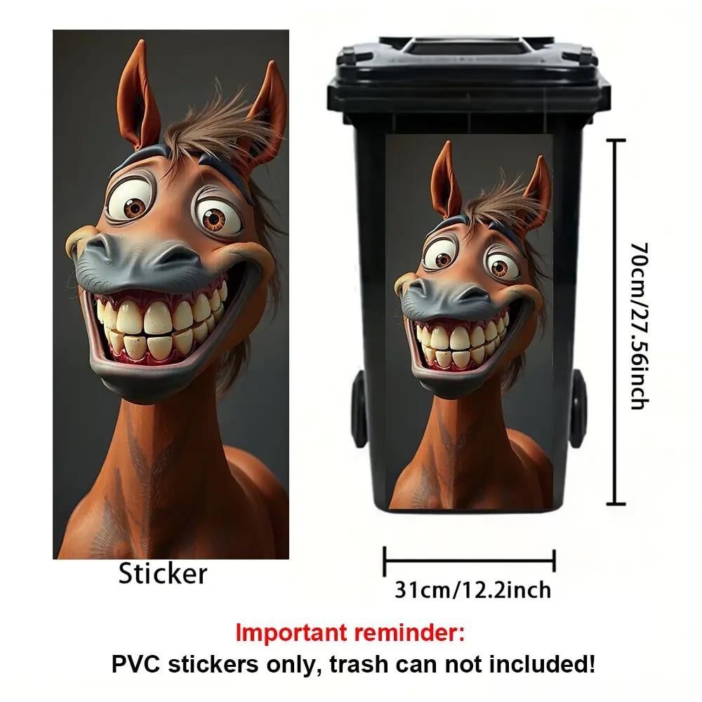 🔥 LAST DAY 50% OFF 🔥 🐴 Horse & Donkey Wheelie Bin Sticker – Waterproof Decal 🌾