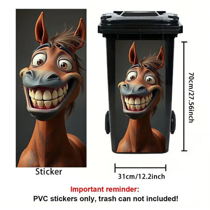 🔥 LAST DAY 50% OFF 🔥 🐴 Horse & Donkey Wheelie Bin Sticker – Waterproof Decal 🌾