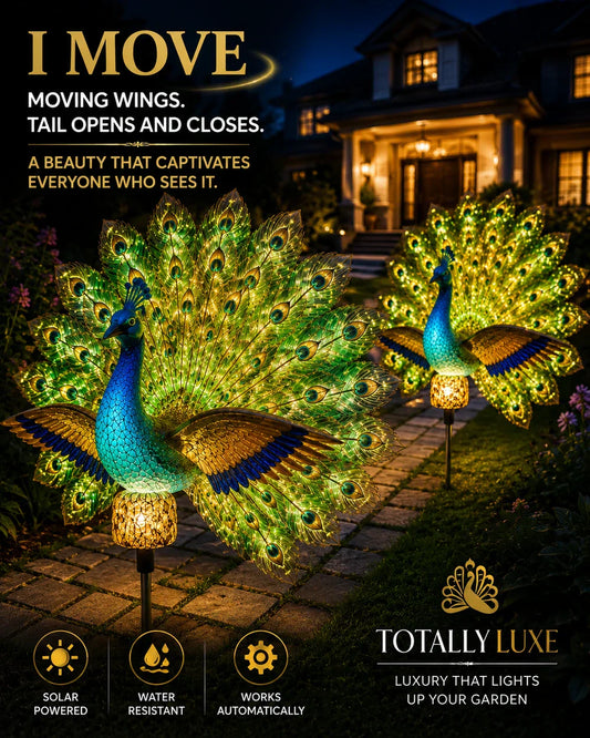 Solar Peacock Garden Sculpture