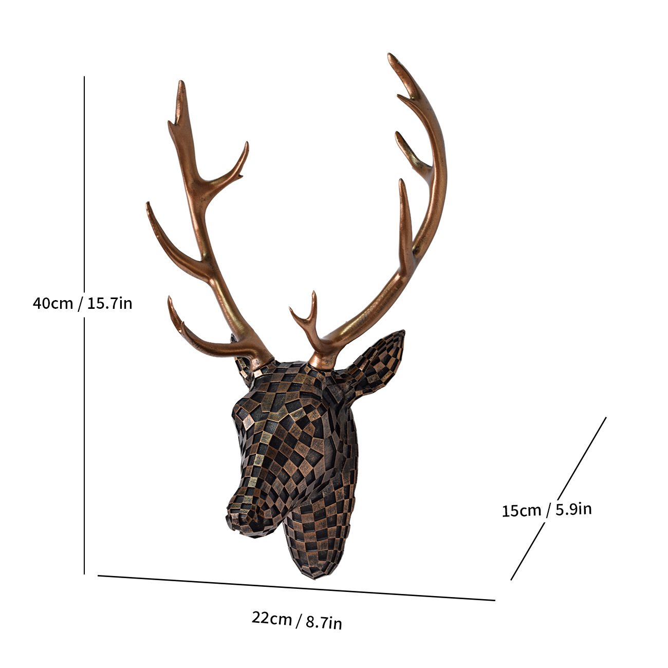 🦌 Modern Mosaic Deer Head Wall Sculpture – 3D Geometric Wall Art Accent  ✨