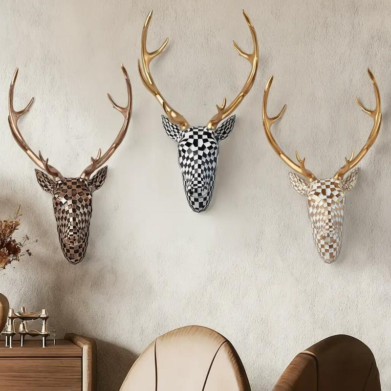 🦌 Modern Mosaic Deer Head Wall Sculpture – 3D Geometric Wall Art Accent  ✨