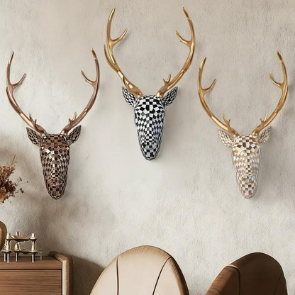 🦌 Modern Mosaic Deer Head Wall Sculpture – 3D Geometric Wall Art Accent  ✨