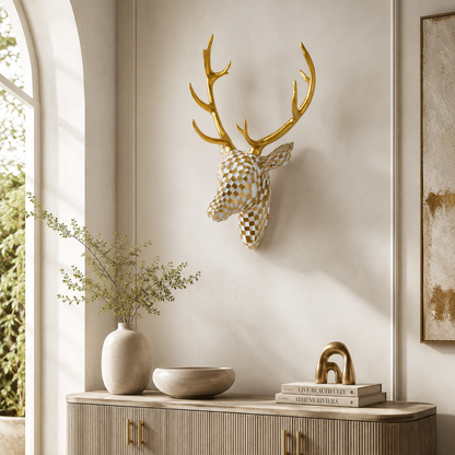 🦌 Modern Mosaic Deer Head Wall Sculpture – 3D Geometric Wall Art Accent  ✨