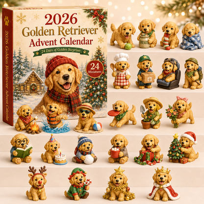 🐾 2026 Golden Retriever Advent Calendar – 24 Days of Relatable Pup Miniatures 🎄