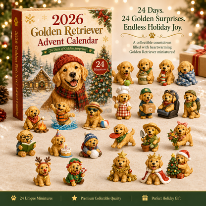 🐾 2026 Golden Retriever Advent Calendar – 24 Days of Relatable Pup Miniatures 🎄