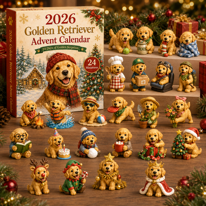 🐾 2026 Golden Retriever Advent Calendar – 24 Days of Relatable Pup Miniatures 🎄