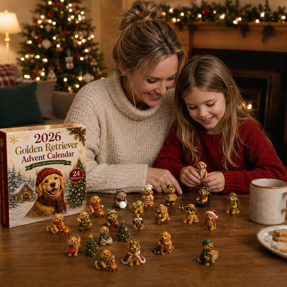🐾 2026 Golden Retriever Advent Calendar – 24 Days of Relatable Pup Miniatures 🎄