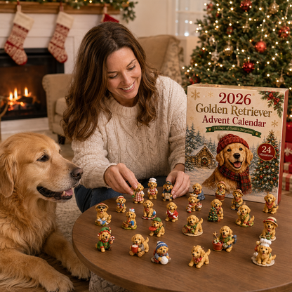 🐾 2026 Golden Retriever Advent Calendar – 24 Days of Relatable Pup Miniatures 🎄