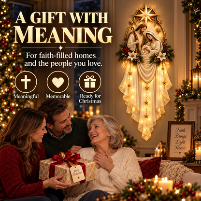 ✨✝️ Last Day 45% OFF✨Holy Family Star Veil Cascade™ – Lighted Nativity Christmas Wall Decor