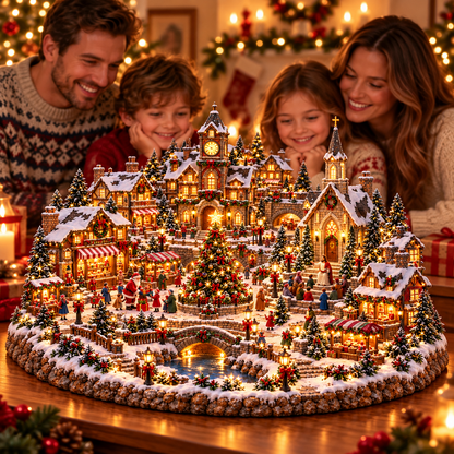 Christmas Village Lighting Night ✨🎄 – Lighted Holiday Scene with Jesus & Santa Claus ✝️🎅