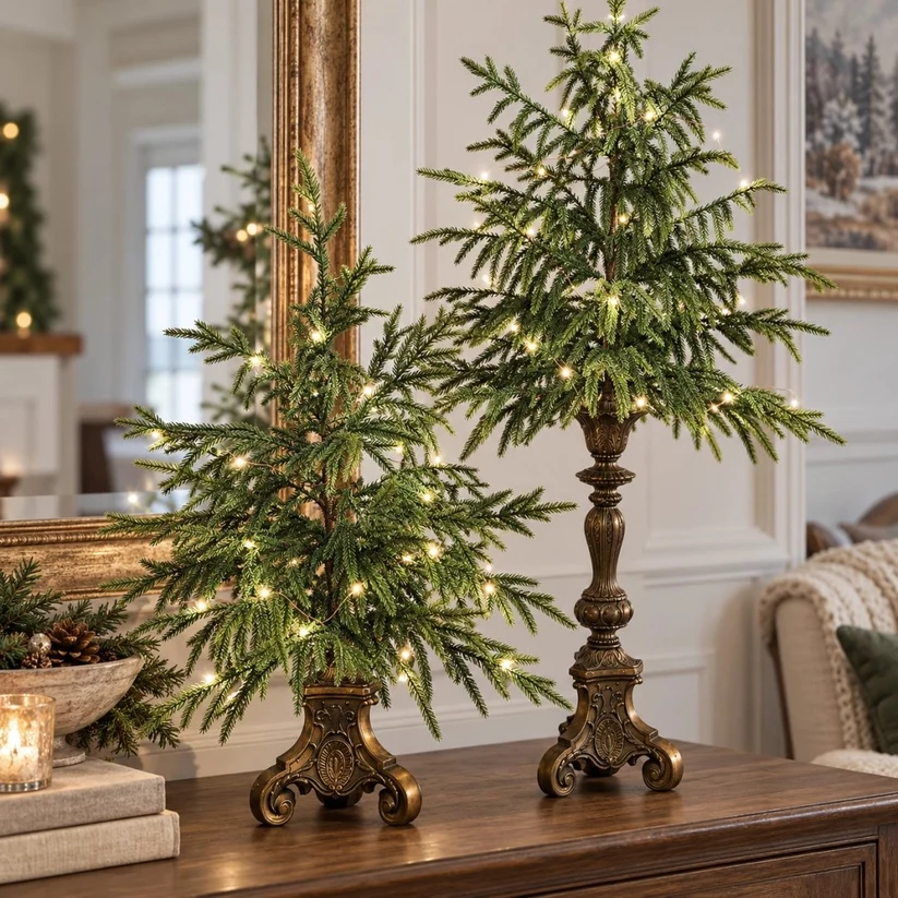 🔥Vintage Lighted Norfolk Pine Trees