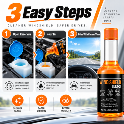 🚗 Auto Windshield Oil Film Cleaner - Anti-Glare Glass Fluid Concentrate ⚡
