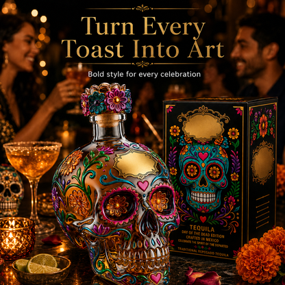 🔥🍷Limited edition Day of the Dead tequila bottle🎁