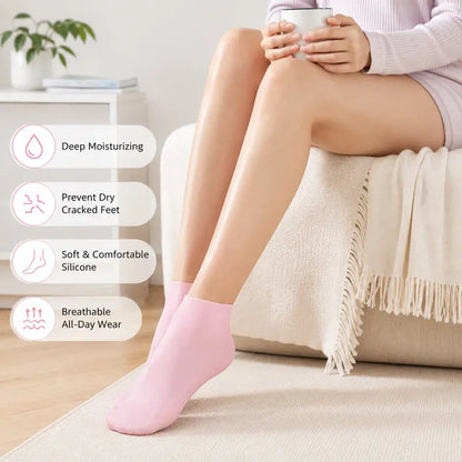 🦶 Reusable Silicone Moisturizing Foot Socks – Soft Heel Care Covers