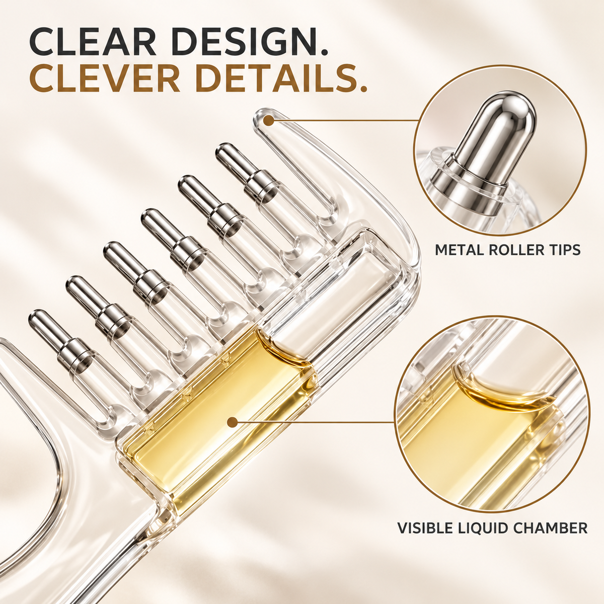 Scalp Liquid Applicator Comb, Refillable Hair Root Oil Massage Comb for Hair Care Treatment( Only Comb)
